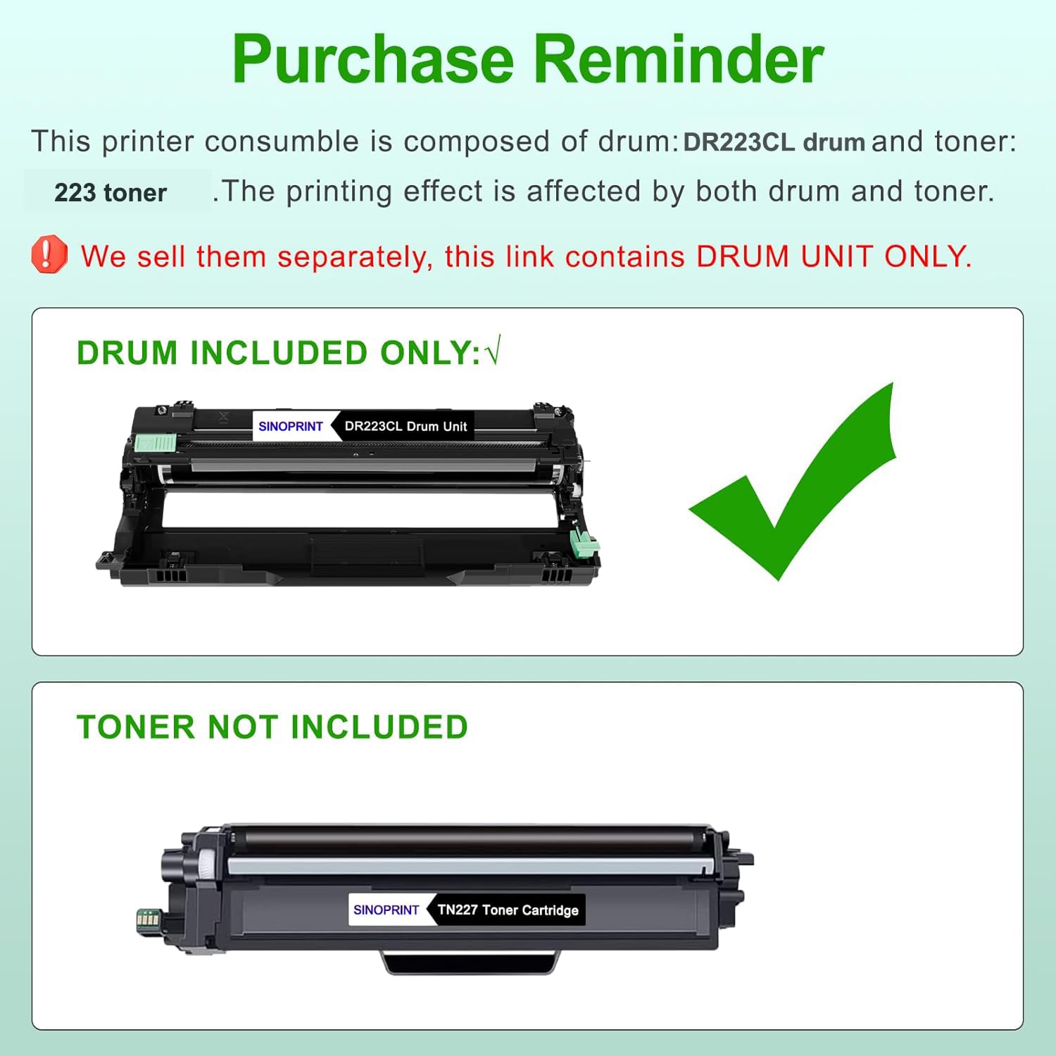 Amazon.co.jp: SINOPRINT DR223CL ブラックドラムユニット Brother MFC